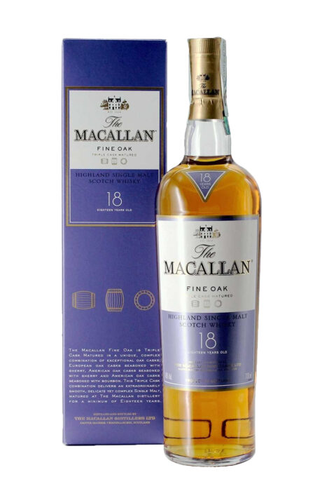 Whisky Scotch Single Malt Triple Cask 18 Years Old Fine Oak Astucciato - Macallan