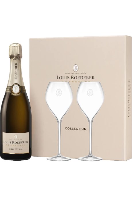 Champagne Collection 244 Brut Cofanetto Regalo 2 Flutes - Louis Roederer